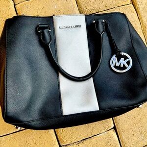 Black and silver Michael Kors purse